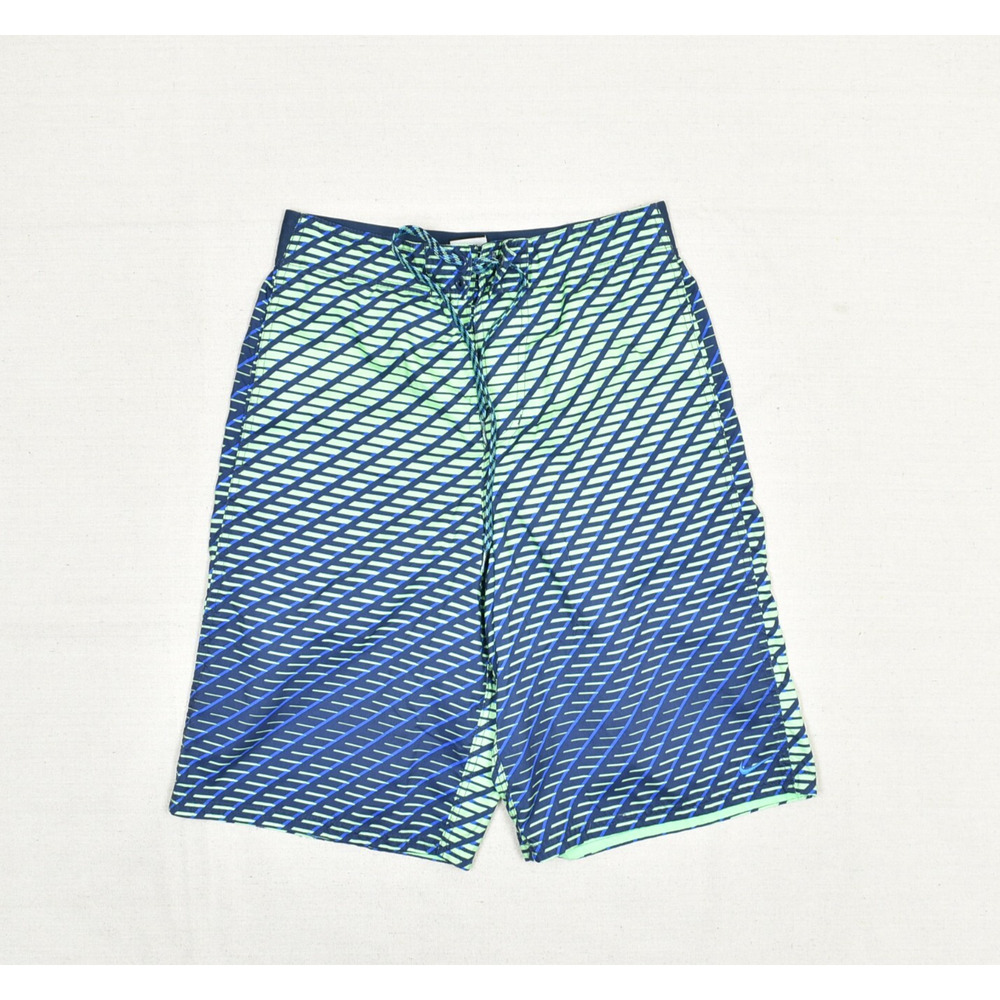 Nike Men's Polyester Multicolor Size S Swim Trunks Shots Geometric Drawstring
